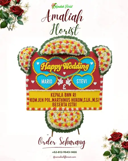 Papan Bunga Pernikahan Panjangsari